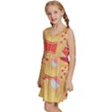 Fast Junk Food  Pizza Burger Cool Soda Pattern Kids  Sleeveless Tiered Mini Dress View2