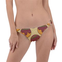 Takoyaki Food Seamless Pattern Ring Detail Bikini Bottoms by Sarkoni