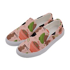 Doodle Yakisoba Seamless Pattern Women s Canvas Slip Ons by Sarkoni