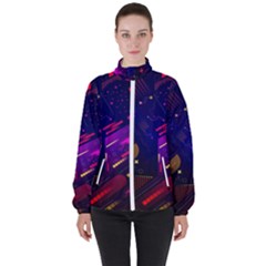 Vector Design Gamming Sytle Retro Art Pattern Women s High Neck Windbreaker by Sarkoni