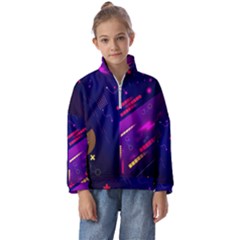 Vector Design Gamming Sytle Retro Art Pattern Kids  Half Zip Hoodie by Sarkoni