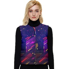 Vector Design Gamming Sytle Retro Art Pattern Women s Button Up Puffer Vest by Sarkoni