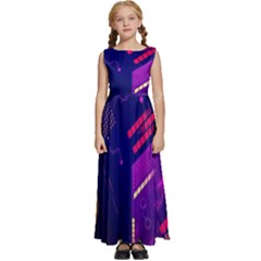 Vector Design Gamming Sytle Retro Art Pattern Kids  Satin Sleeveless Maxi Dress by Sarkoni