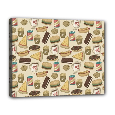 Junk Food Hipster Pattern Canvas 14  X 11  (stretched) by Sarkoni