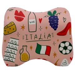 Food Pattern Italia Velour Head Support Cushion by Sarkoni