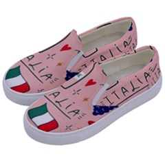 Food Pattern Italia Kids  Canvas Slip Ons by Sarkoni