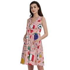 Food Pattern Italia Sleeveless Dress With Pocket