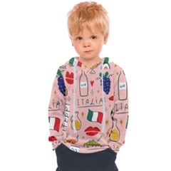 Food Pattern Italia Kids  Overhead Hoodie by Sarkoni