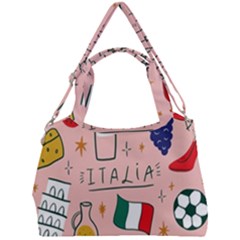 Food Pattern Italia Double Compartment Shoulder Bag by Sarkoni