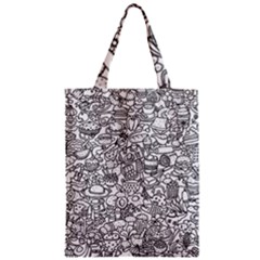 Food Doodle Pattern Zipper Classic Tote Bag by Sarkoni