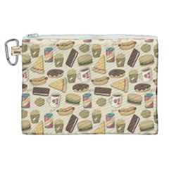 Junk Food Hipster Pattern Canvas Cosmetic Bag (xl) by Sarkoni