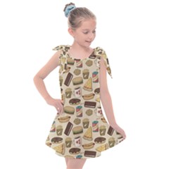 Junk Food Hipster Pattern Kids  Tie Up Tunic Dress by Sarkoni