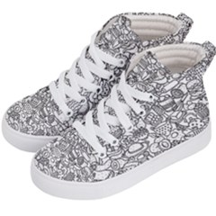 Food Doodle Pattern Kids  Hi-top Skate Sneakers by Sarkoni