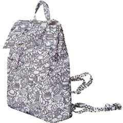 Food Doodle Pattern Buckle Everyday Backpack by Sarkoni