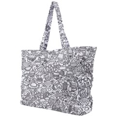 Food Doodle Pattern Simple Shoulder Bag by Sarkoni