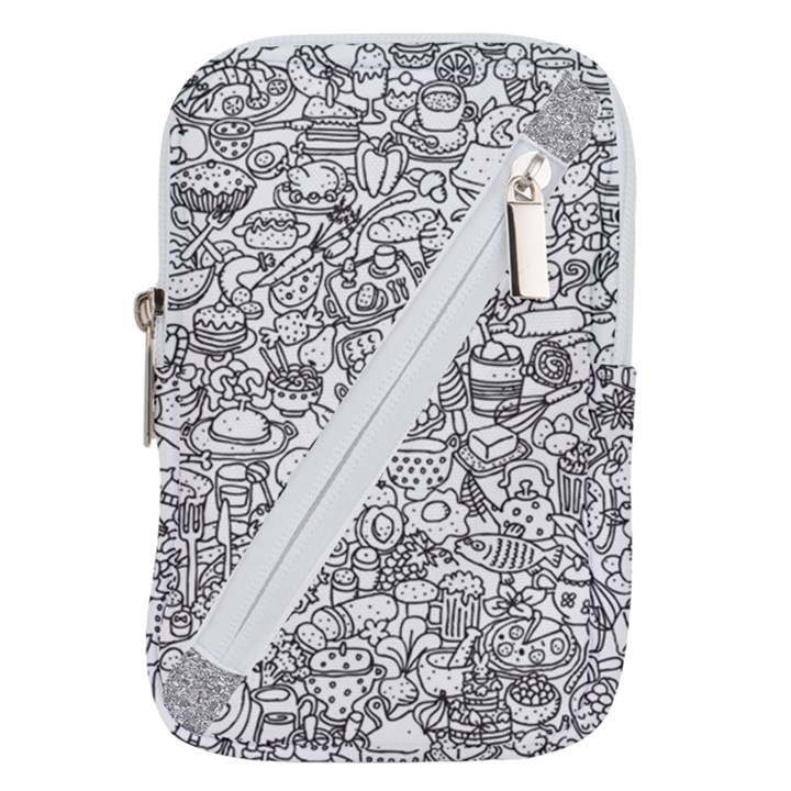 Food Doodle Pattern Belt Pouch Bag (Small)