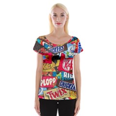 Pop Art Food Cute Patterns Cap Sleeve Top by Sarkoni