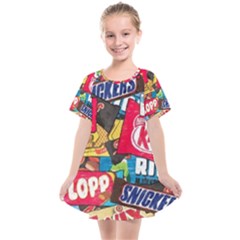 Pop Art Food Cute Patterns Kids  Smock Dress by Sarkoni