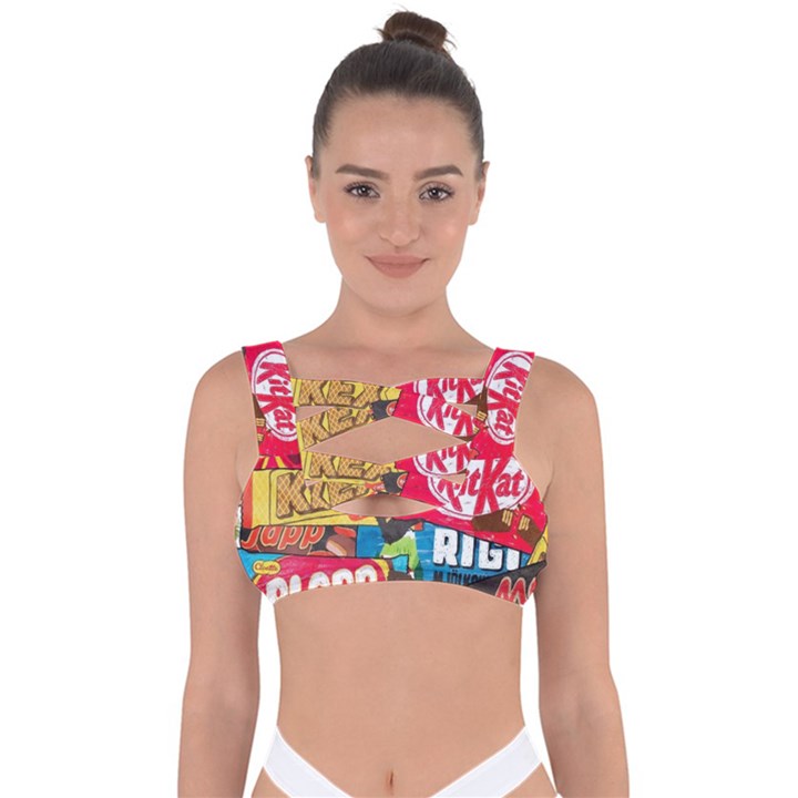 Pop Art Food Cute Patterns Bandaged Up Bikini Top