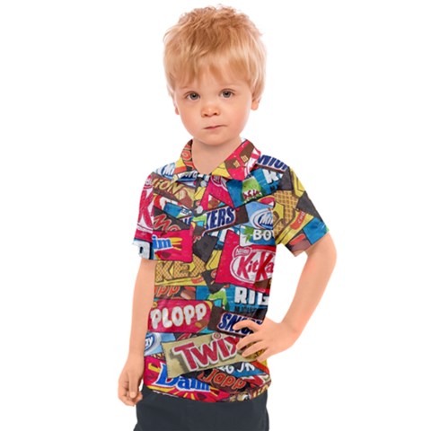 Pop Art Food Cute Patterns Kids  Polo T-shirt by Sarkoni