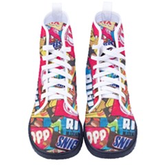 Pop Art Food Cute Patterns Kid s High-top Canvas Sneakers by Sarkoni