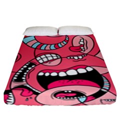 Big Mouth Worm Fitted Sheet (king Size) by Dutashop