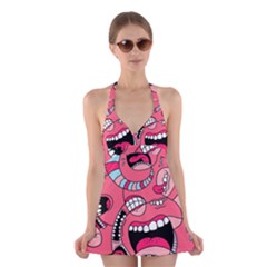 Big Mouth Worm Halter Dress Swimsuit  by Dutashop