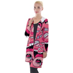 Big Mouth Worm Hooded Pocket Cardigan by Dutashop