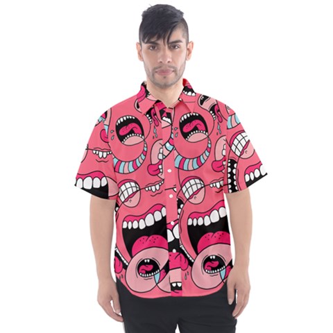 Big Mouth Worm Men s Short Sleeve Shirt by Dutashop