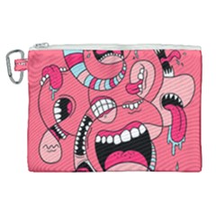 Big Mouth Worm Canvas Cosmetic Bag (xl) by Dutashop