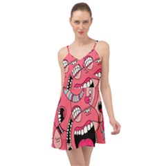 Big Mouth Worm Summer Time Chiffon Dress by Dutashop