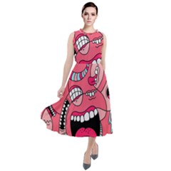 Big Mouth Worm Round Neck Boho Dress by Dutashop