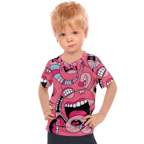 Big Mouth Worm Kids  Sports T-shirt by Dutashop