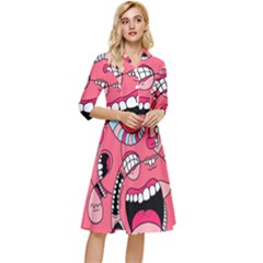 Big Mouth Worm Classy Knee Length Dress by Dutashop