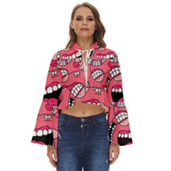 Big Mouth Worm Boho Long Bell Sleeve Top by Dutashop