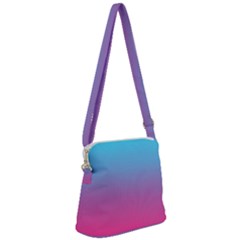 Blue Pink Purple Zipper Messenger Bag