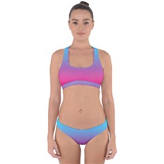 Blue Pink Purple Cross Back Hipster Bikini Set by Dutashop