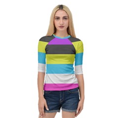 Bigender Flag Copy Quarter Sleeve Raglan T-shirt