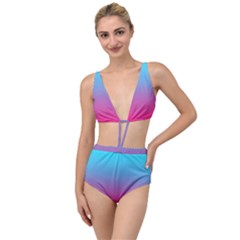 Blue Pink Purple Tied Up Two Piece Swimsuit by Dutashop