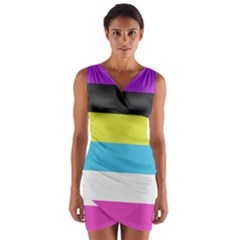 Bigender Flag Copy Wrap Front Bodycon Dress by Dutashop