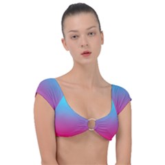 Blue Pink Purple Cap Sleeve Ring Bikini Top by Dutashop