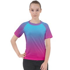 Blue Pink Purple Women s Sport Raglan T-shirt