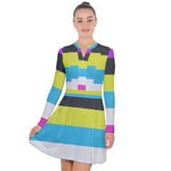 Bigender Flag Copy Long Sleeve Panel Dress by Dutashop