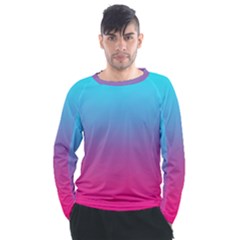 Blue Pink Purple Men s Long Sleeve Raglan T-shirt