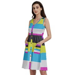 Bigender Flag Copy Sleeveless Dress With Pocket by Dutashop