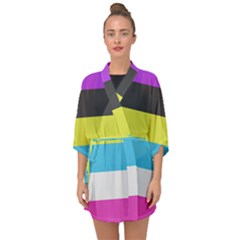 Bigender Flag Copy Half Sleeve Chiffon Kimono by Dutashop