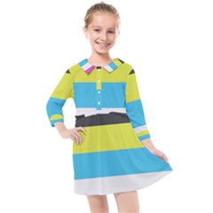 Bigender Flag Copy Kids  Quarter Sleeve Shirt Dress by Dutashop