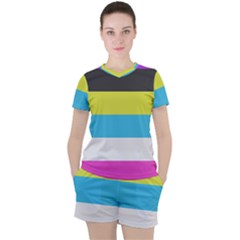 Bigender Flag Copy Women s T-shirt And Shorts Set