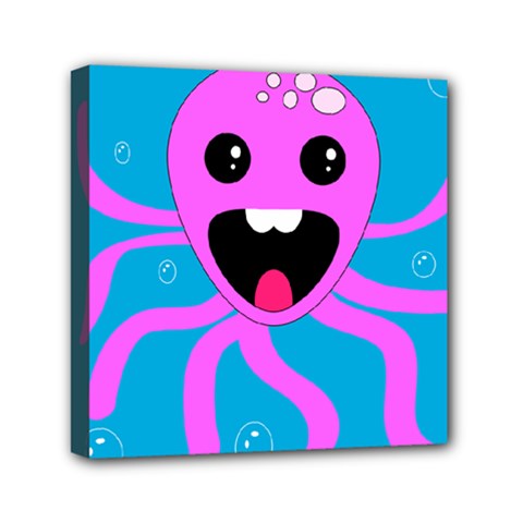 Bubble Octopus Copy Mini Canvas 6  x 6  (Stretched)