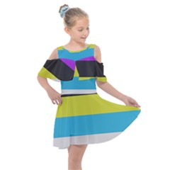 Bigender Flag Copy Kids  Shoulder Cutout Chiffon Dress by Dutashop